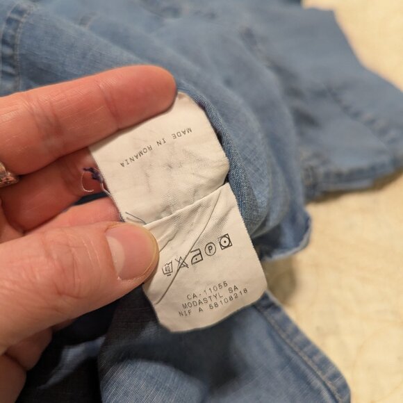 Tru Sports Women's Blouse Sz. 46 Blue Chambray - Picture 15 of 15